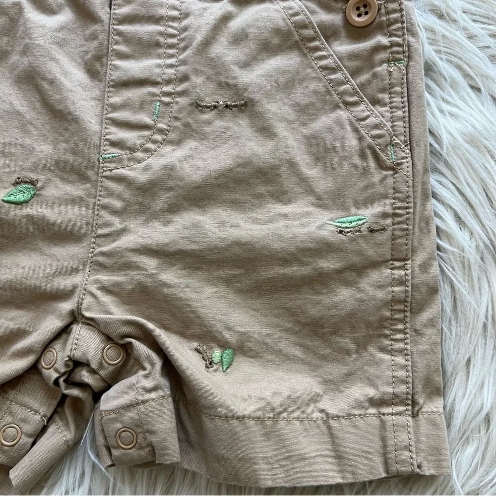 Vintage Y2K Gymboree Beige Ant Embroidered Overalls Shorts Baby Size 6-12 Months - Picture 5 of 10